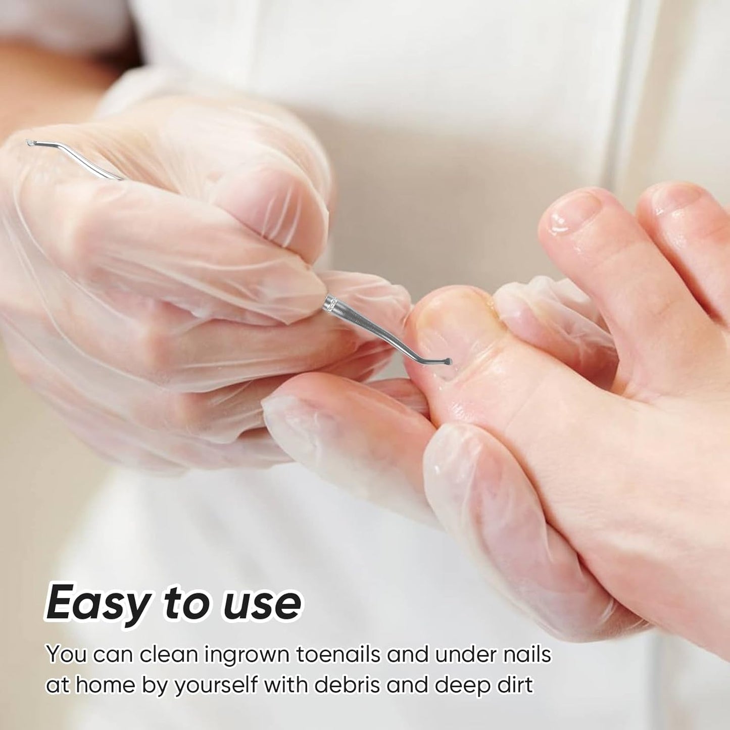 6PCS Ingrown Toenail File and Lifters,Professional Surgical Stainless Steel Ingrown Toenail Tool- Safe Nail Cleaning Treatment Pedicure Tools Kit Under Sidewall Cleaner Pain Relief Accessories