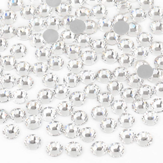 beadsland Flat Back Crystal Rhinestones Round Gems for Nail Art and Craft Glue Fix, Crystal (1.9-2.0mm) SS6/1440pcs
