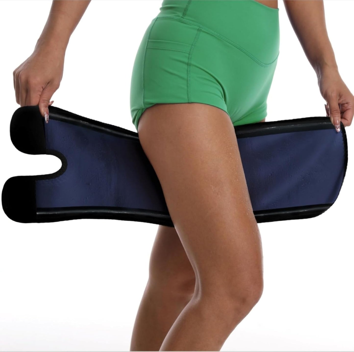 Sauna Leg Sleeves 2-Pack, Non-Slip Sweat Thigh Wraps for Women & Men Adjustable Thigh Trimmer Slimming Workout Gear