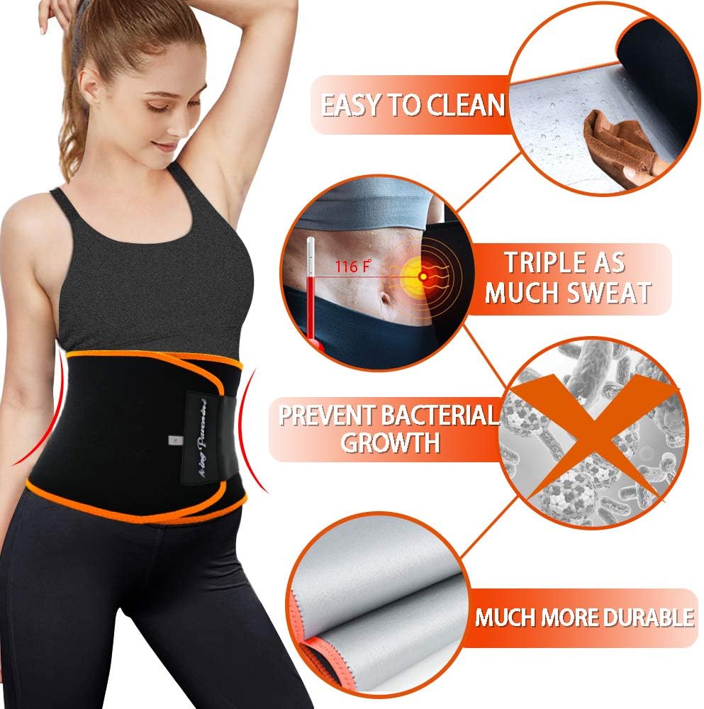 KingPavonini Waist Trimmer for Women & Mens Waist Trainer Sweat Belt Plus Size, Upgraded