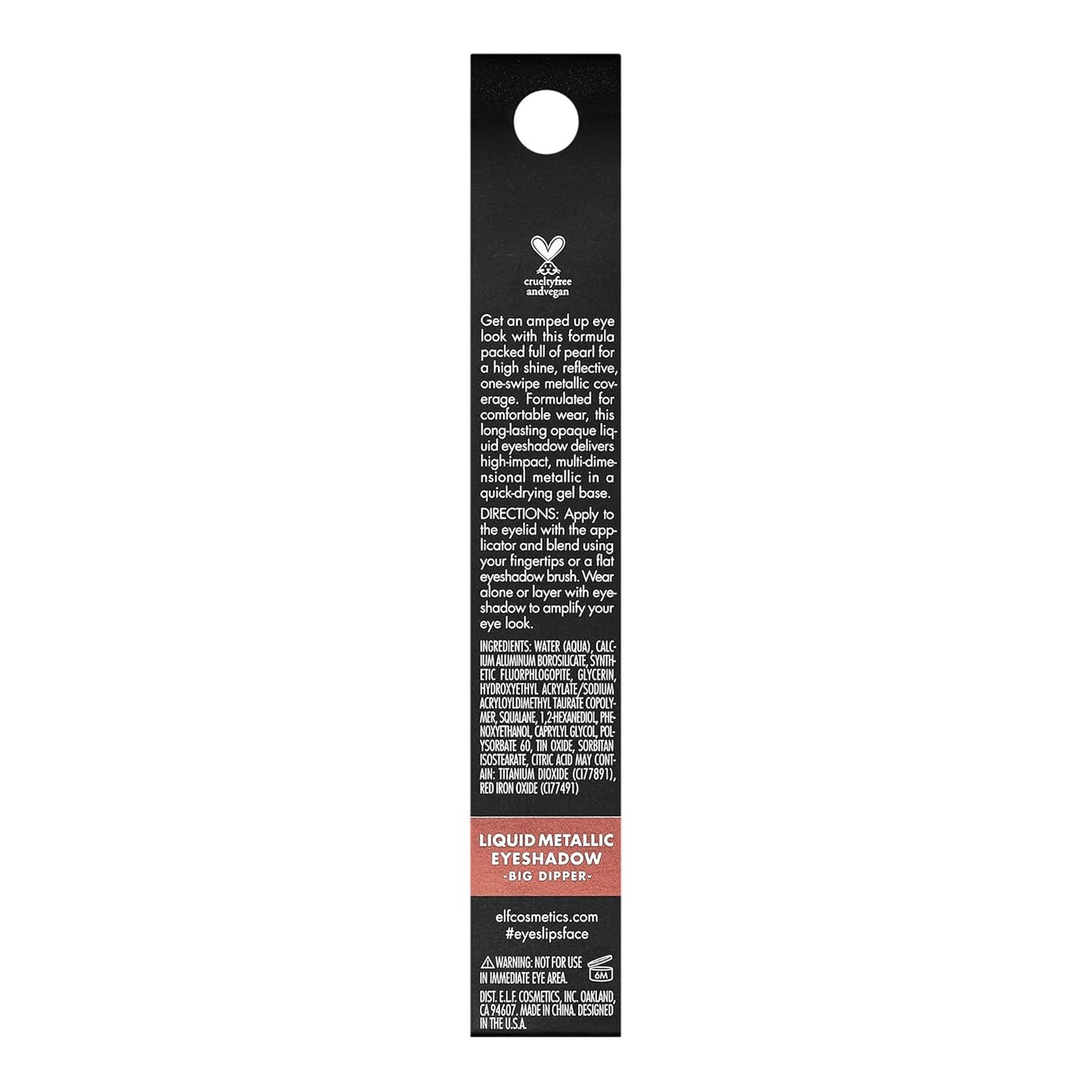 e.l.f. Liquid Metallic Eyeshadow, Gel Formula, High-Impact Multi-Dimensional Finish, One-Swipe Coverage, Big Dipper, 0.1 Fl Oz