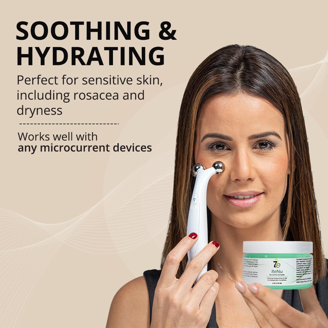 7eWellness Myolift ReNu Conductive Gel for Microcurrent, Renu Microcurrent Conductive Gel for Face Dry Skin(4oz / 118ml)