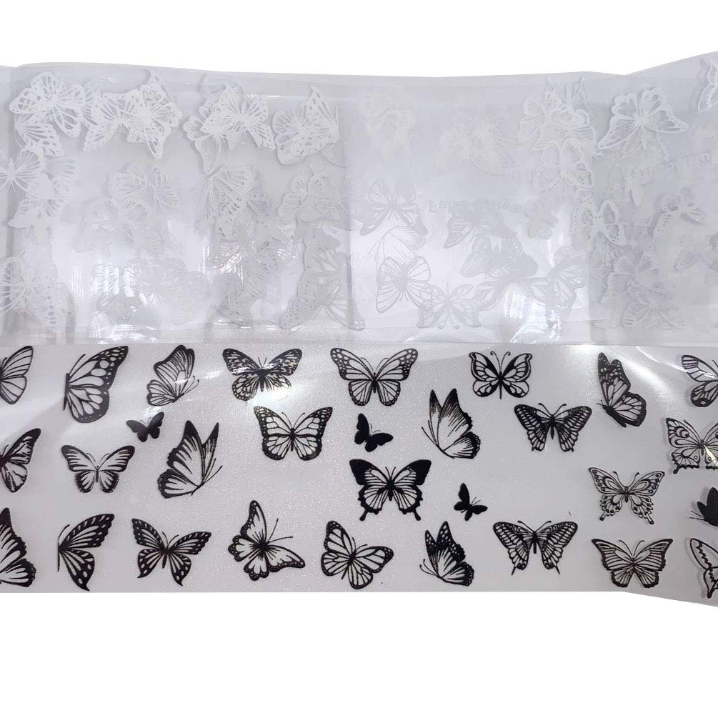 Butterfly Nail Foil Nail Art Sticker Nail Decal Flower Transfer Starry Sky Paper Colorful Nail Transfer Foils for Women Girls Fingernails Toenails Decorations