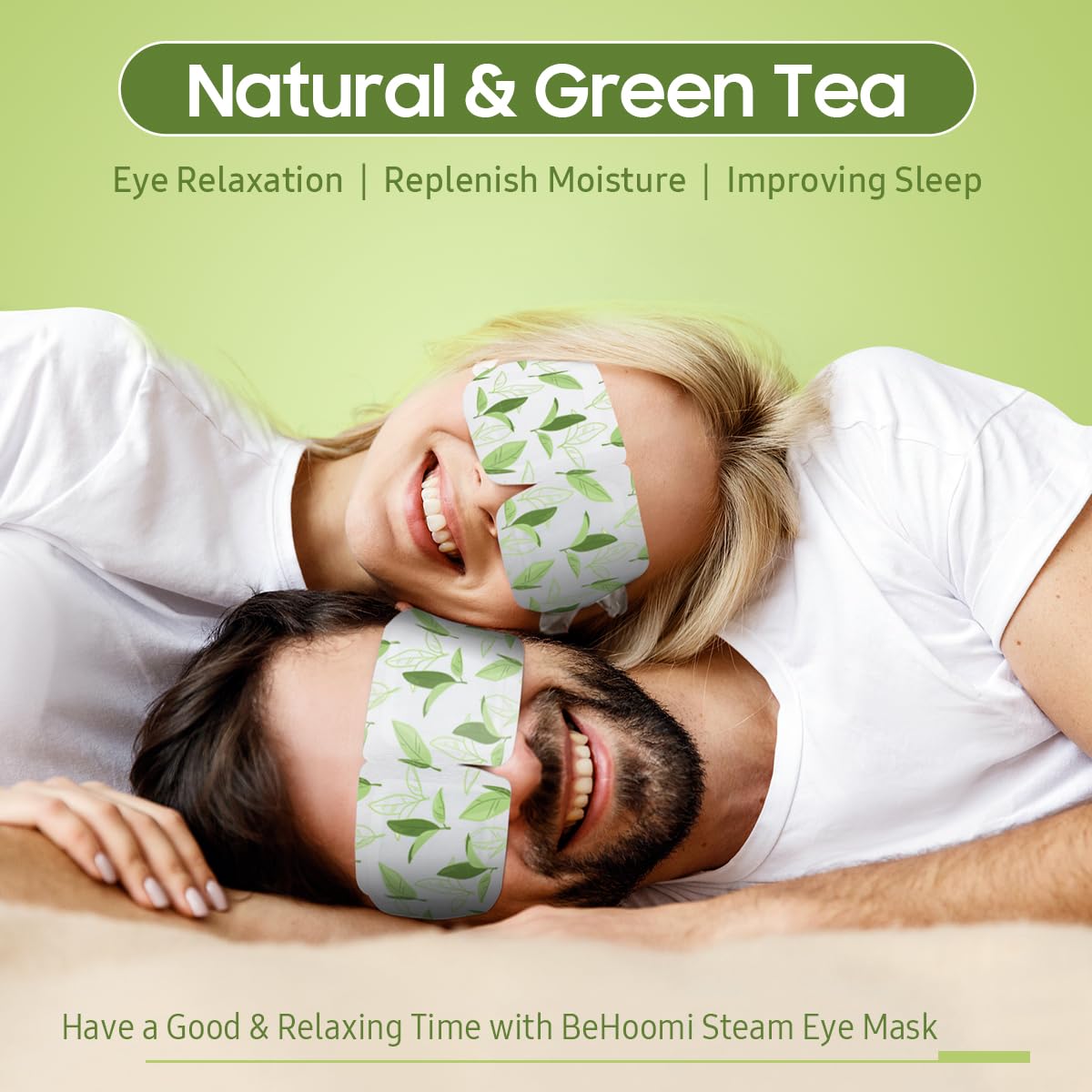 Steam Eye Mask, 10 Packs Heated Eye Mask, Self Heating Disposable SPA Warm Compress for Eyes Sleep Mask, Soothing Moist Heat Eye Masks, Travel Essentials & Relaxation Gifts (Green Tea Scent)