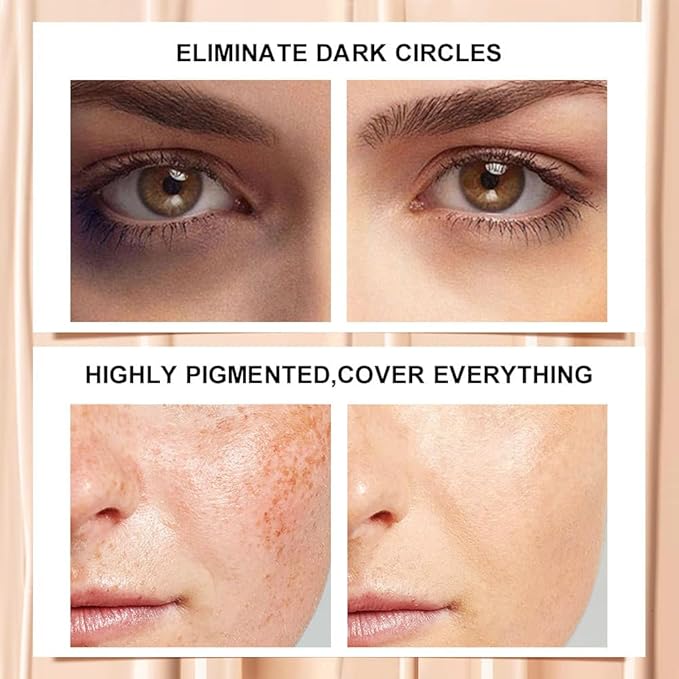 Kaely 2Pcs Hydrating Concealer Wand,Full Coverage Liquid under Eye Concealer,Long Lasting Waterproof Primer Makeup for Dark Circles and Puffiness Trouble Spots Redness,Eye Ring corrector de ojeras 05