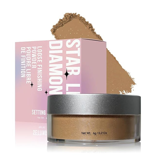 Oil Control Loose Powder Makeup Translucent Setting Powder Shimmer Long Lasting Lightweight Polvo Traslucido Maquillaje Para Mujer Face Powder Makeup - 04 Dark Brown Shimmer