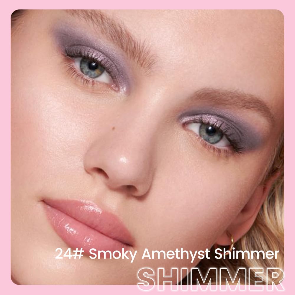 evpct 1Pcs Smoky Amethyst Shimmer Cream Eye Shadow Brightener Sticks for Eyes Waterproof Pigmented, Double Ended Cream Eyeshadow Stick Pencil Pen with Applicator, Eye Shadow Palette Highlighter Makeup