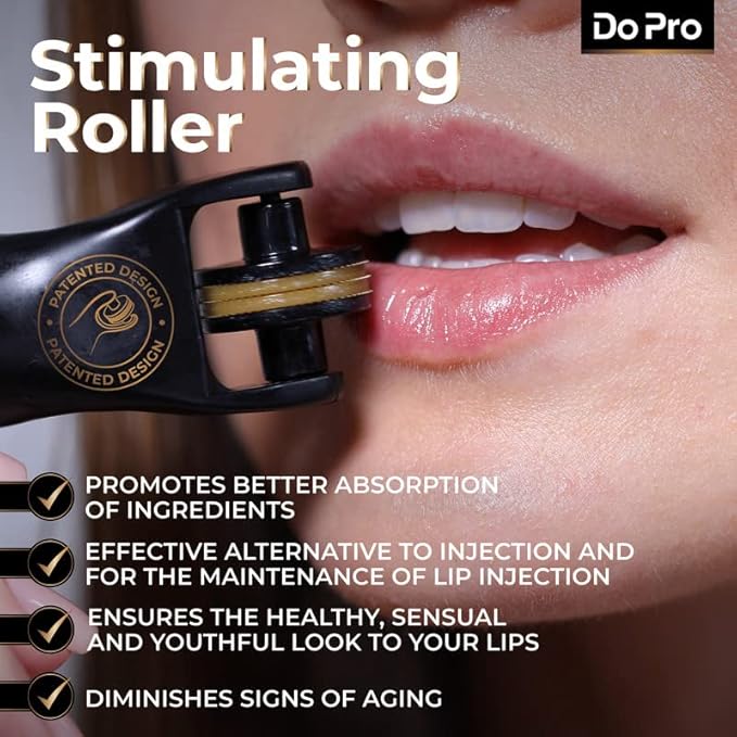 Intensive Boosting Lipgloss - Plumper Stick with Anti-Aging Stimulating Roller, Plumping Lip Stick with Hyaluronic Acid, Collagen, Vitamin C & E - Volumizing & Hydrating Lip Plumping Serum - 5ml