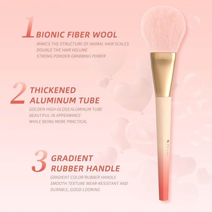 DUcare Makeup Brushes Set 14Pcs Love Struck Makeup Brush Set Premium Synthetic Kabuki Foundation Blending Face Powder Blush Concealers Eye Shadows Brushes