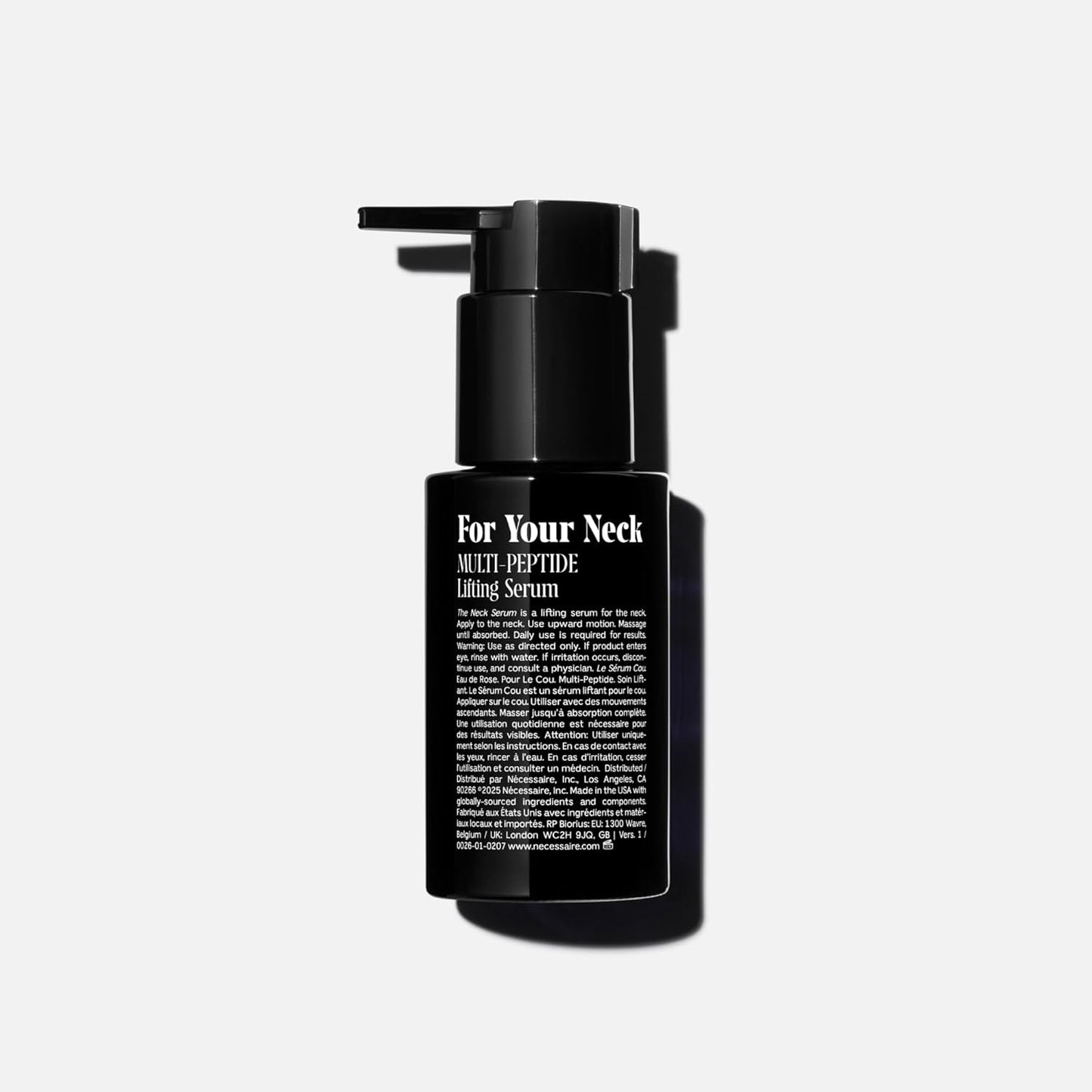 Nécessaire The Neck Serum. Fragrance-Free. 5 Peptides for Tech + Aged Neck. Skin Feels Firm, Looks Lifted. Hypoallergenic. Dermatologist-Tested. 50 ml