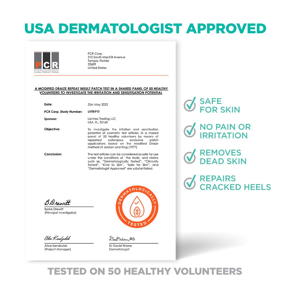 Lavinso Foot Peel Mask for Dry Cracked Feet – 4 Pack Peeling Mask Removes Dead Skin and Calluses - Exfoliating for Soft Baby Feet, Original Scent