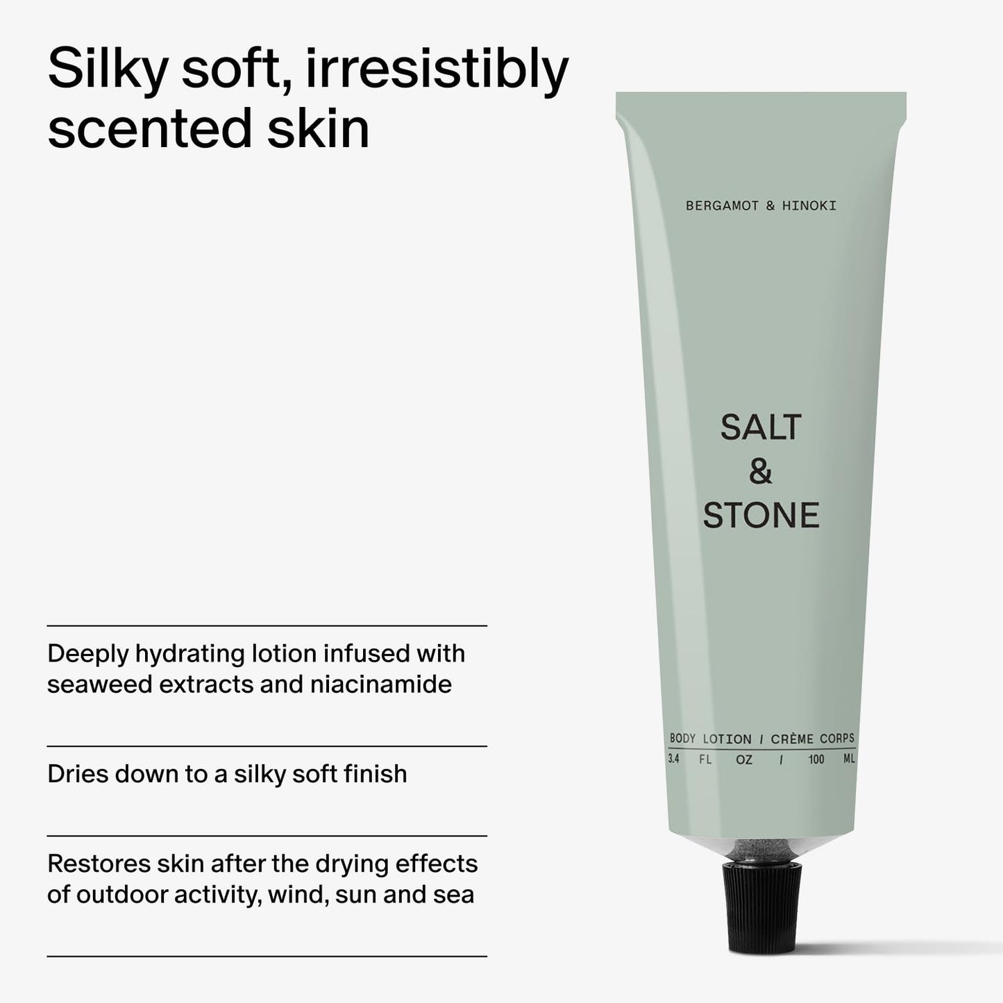 Salt & Stone Hand Cream for Women & Men | Bergamot & Hinoki | Hydrates, Nourishes & Softens Skin | Restores Dry Cracked Hands | Fast-Absorbing | Cruelty-Free & Vegan (2 fl oz)