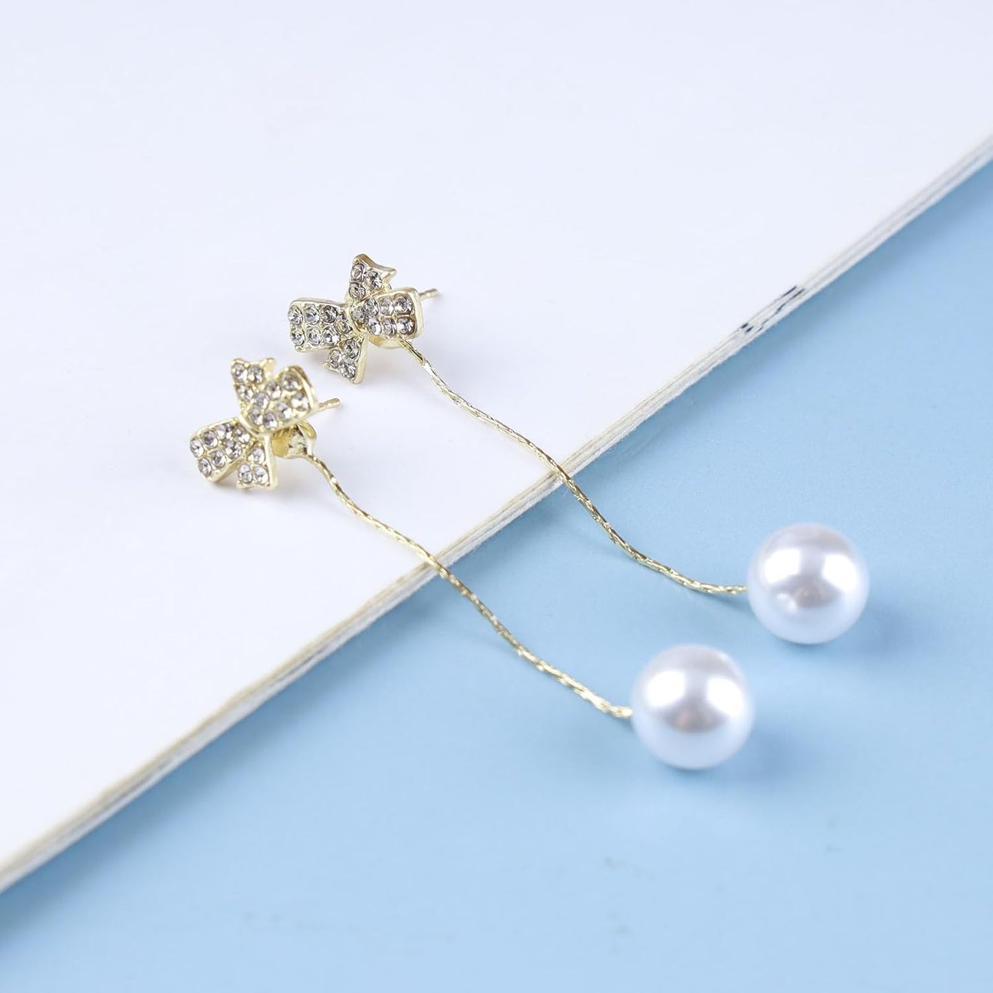 Boho Pearl Tassel Drop Earrings Vintage Gold Butterfly Bow Studs Earrings Statement Pearl Ball Drop Dangle Earrings Wedding Prom Bridesmaid Pearl Earrings Jewelry for Women