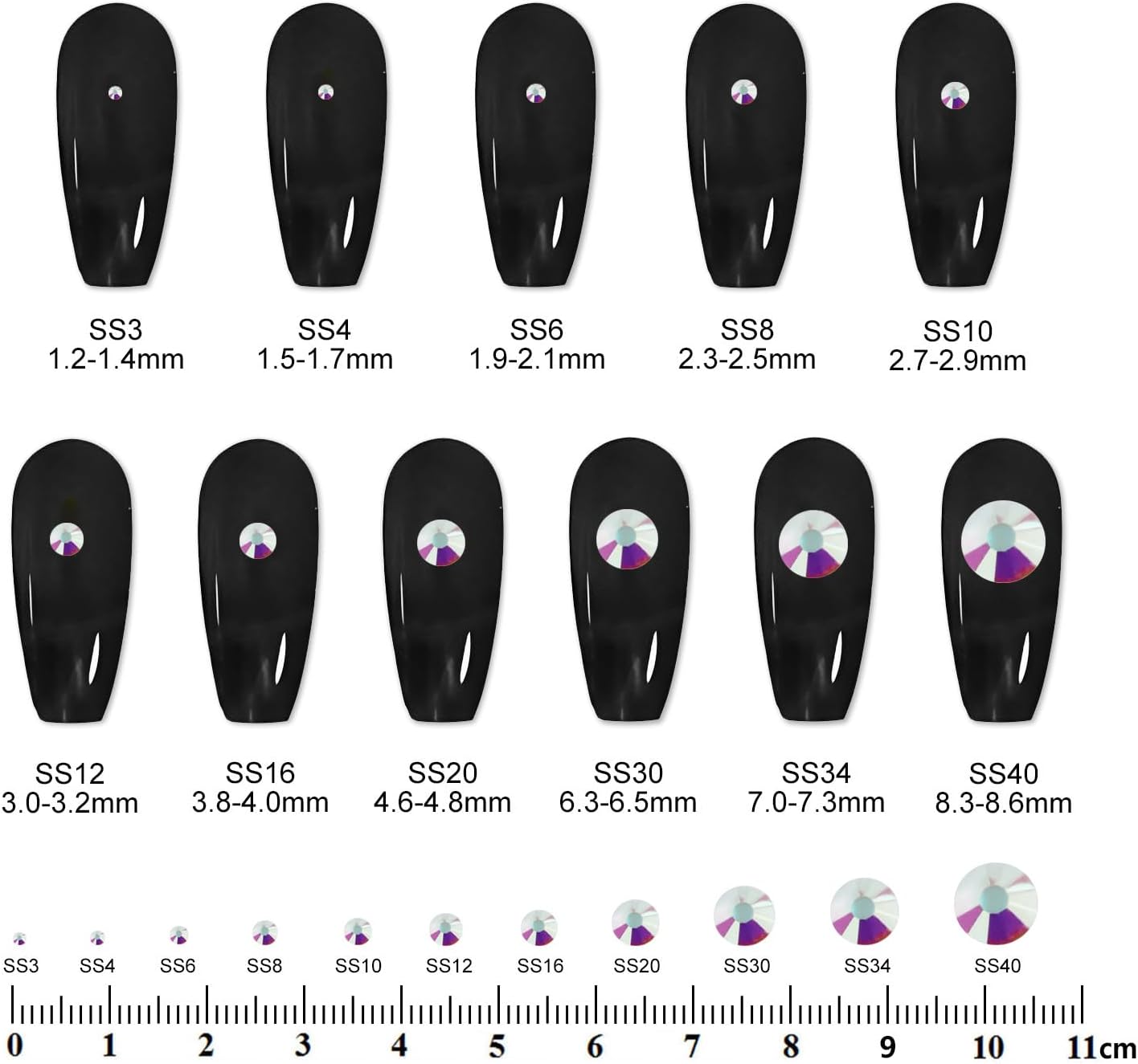 5000PCS SS6 Flatback Rhinestones | 12-Facet Diamond-Cut Glass Gems for Nail Art, Clothing, DIY Crafts |Glue-On Decoration Stones with Silver Backing(Transparent AB)