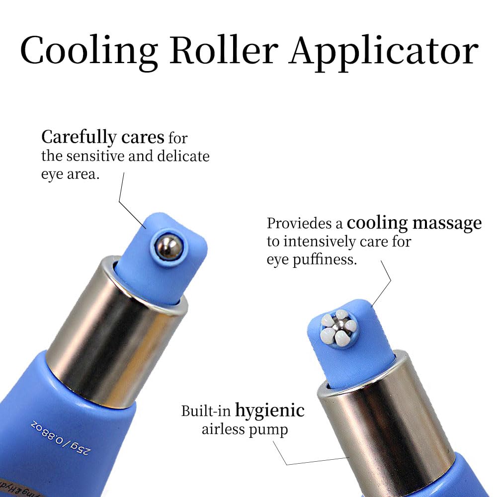 Purederm Revitalizing Eye Gel Serum – Cooling Eye Roller with 5% Volufiline, Caffeine & Vegan Collagen – Reduce Puffiness, Fine Lines & Dark Circles – For All Skin Types – 0.88 oz