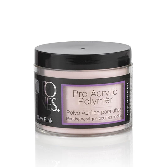 Tones Pro Acrylic Nail Powder, New Pink (Fresh Peach-Toned Pink), (3.5 Fl Oz) - Long-Lasting & Non-Yellowing Polymer for Salon Quality Nail Extensions & 3D Art