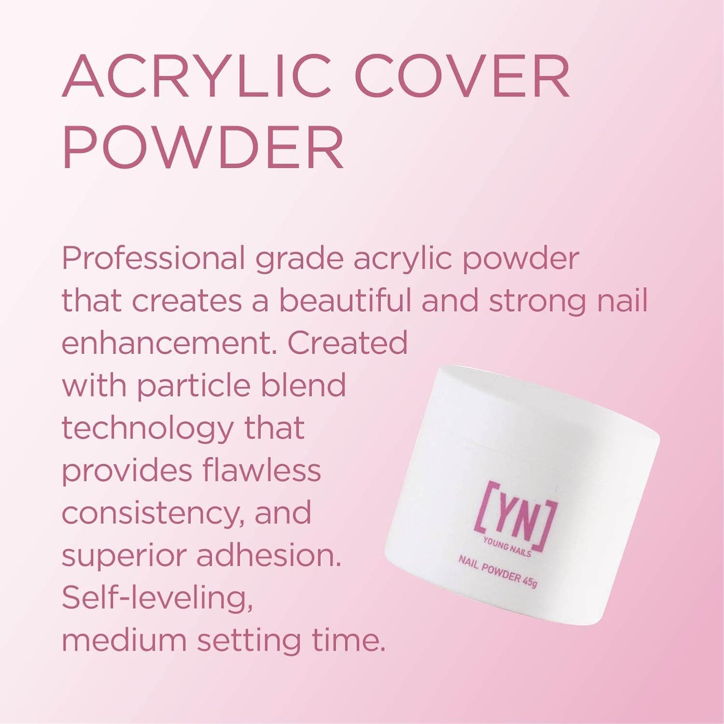 Young Nails Acrylic Cover Powder, Peach, 45 Gram