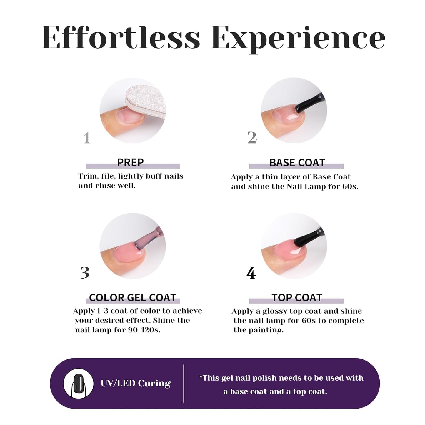 Glitter Deep Purple Gel Polish,15ml UV/LED Soak Off Sparkly Shimmer Dark Violets Purple Gel Nail Polish for Manicure Salon or DIY Nail Art at Home,Women Girls Gifts - GP0094