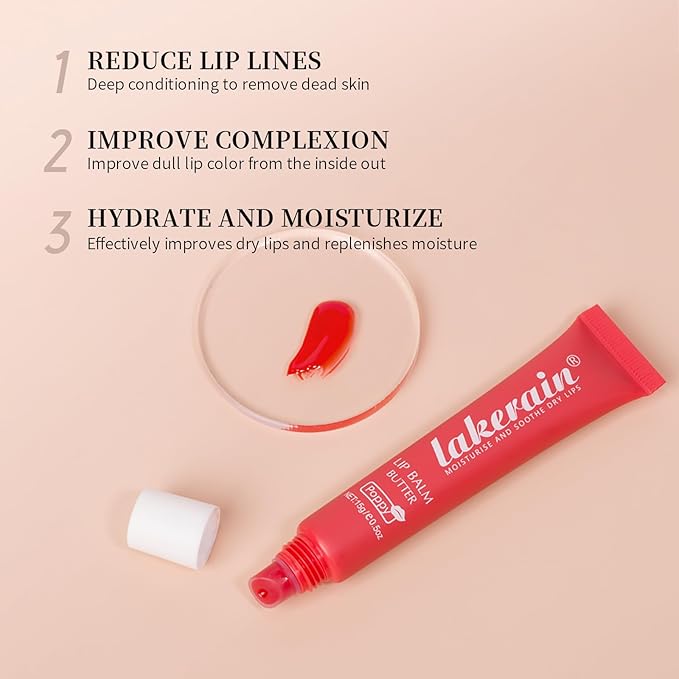 Moisturizing Lip Balm Butter for Dry Cracked Lips,Day/Night Hydrating Lip Mask, Ultra-Nourishing Lip Care Moisturizer for Soft, Smooth and Supple Lips (Pink Sugar)