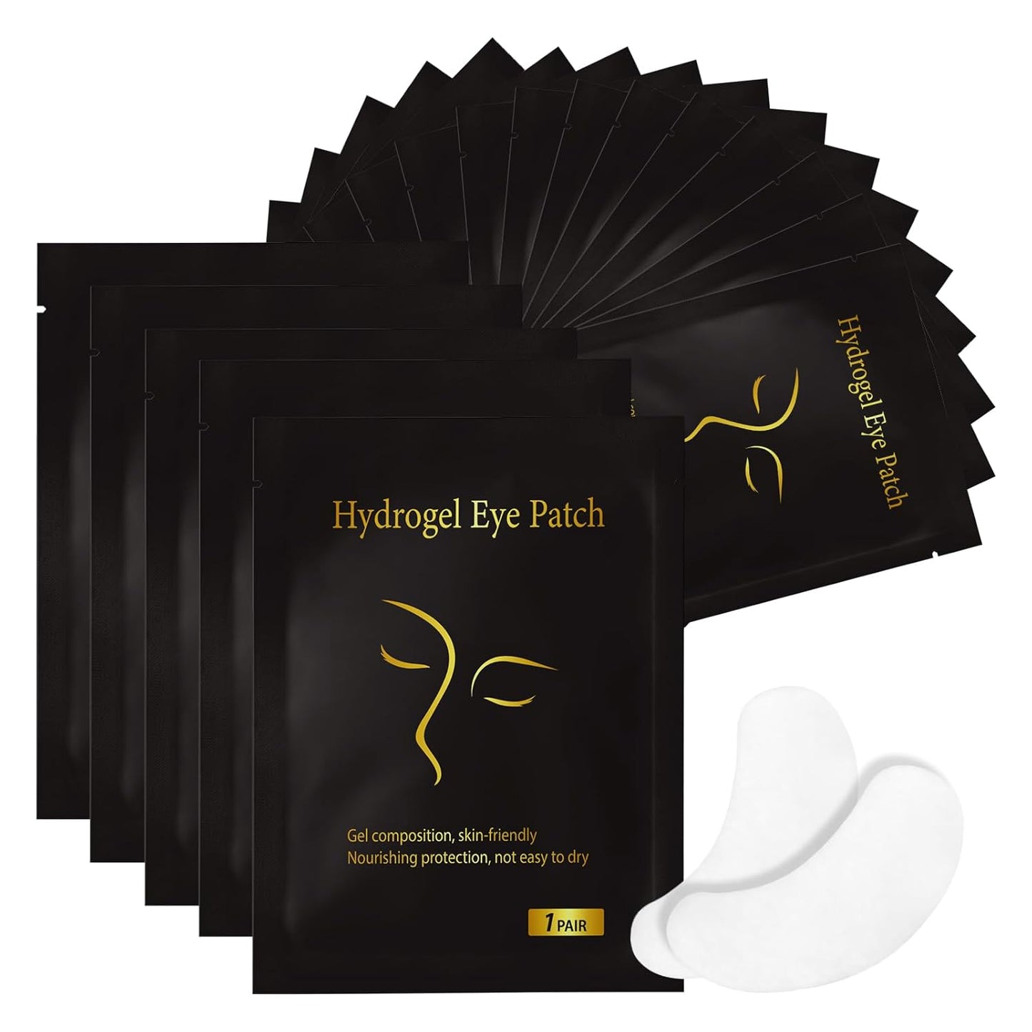 Vaincre 120 Pairs Hydrogel Eye Patches, Gel Eye Pads Lash Extensions, Under Eye Patches, Lint Free Eyelash Pads, Lash Lift Pads for Lash Extension Supplies, Beauty Eyelash Extension Tools