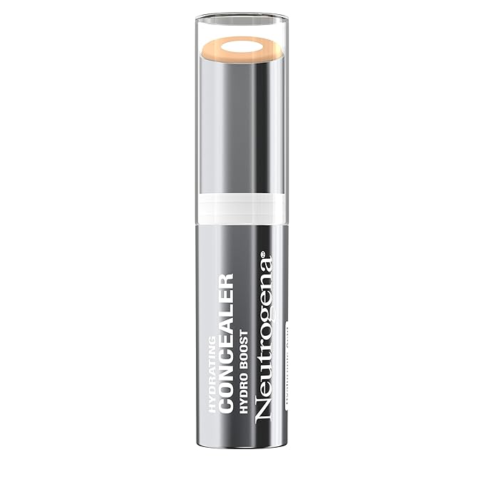 Neutrogena Hydro Boost Hydrating Concealer Stick for Dry Skin, Oil-Free, Lightweight, Non-Greasy and Non-Comedogenic Cover-Up Makeup with Hyaluronic Acid, 10/Fair, 0.12 Oz