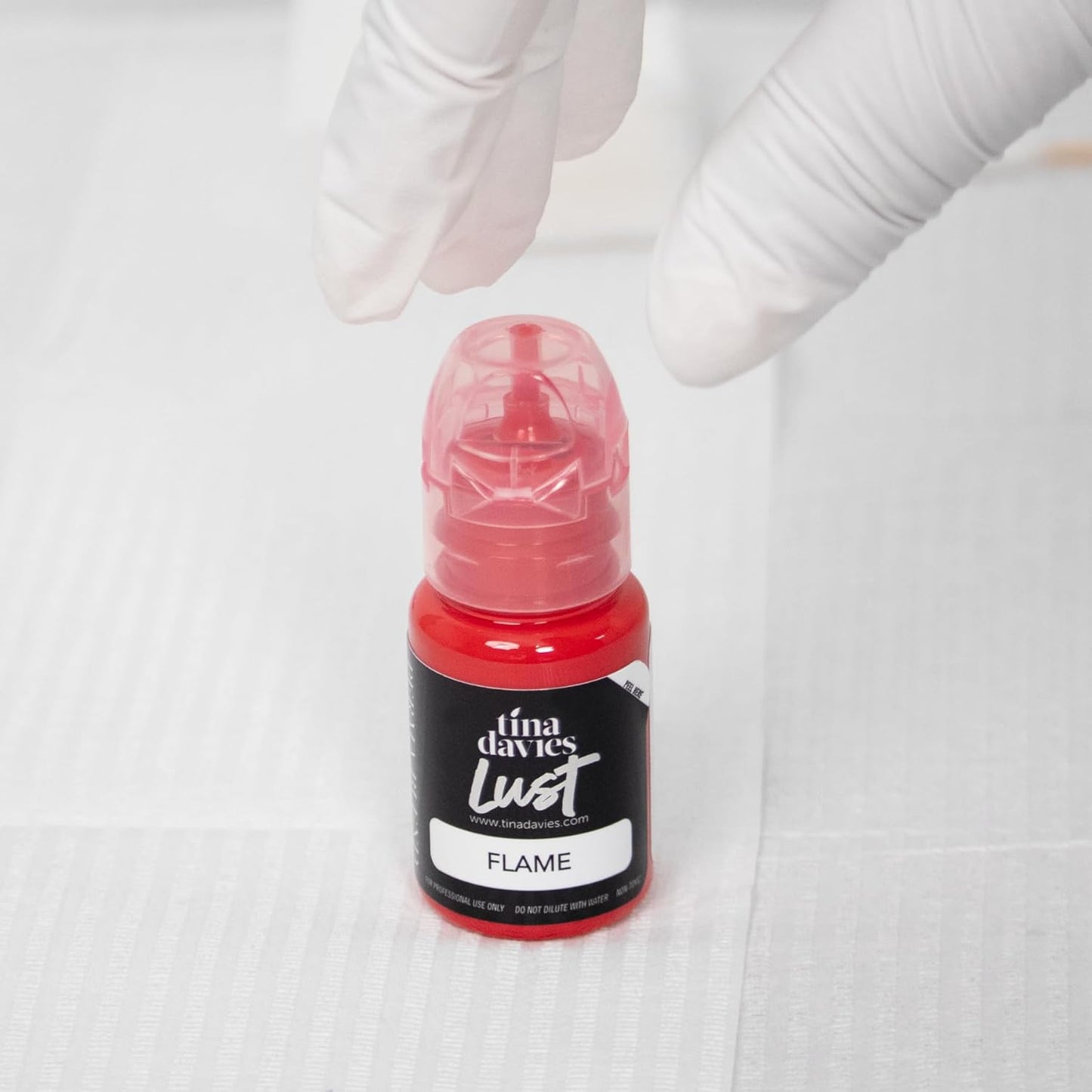 Tina Davies Professional Envy & Lust Lip Pigments - Permanent Lip Makeup - Colors Heal True to Tone - High Retention - Lust Flame, 1/2oz/15ml Bottle