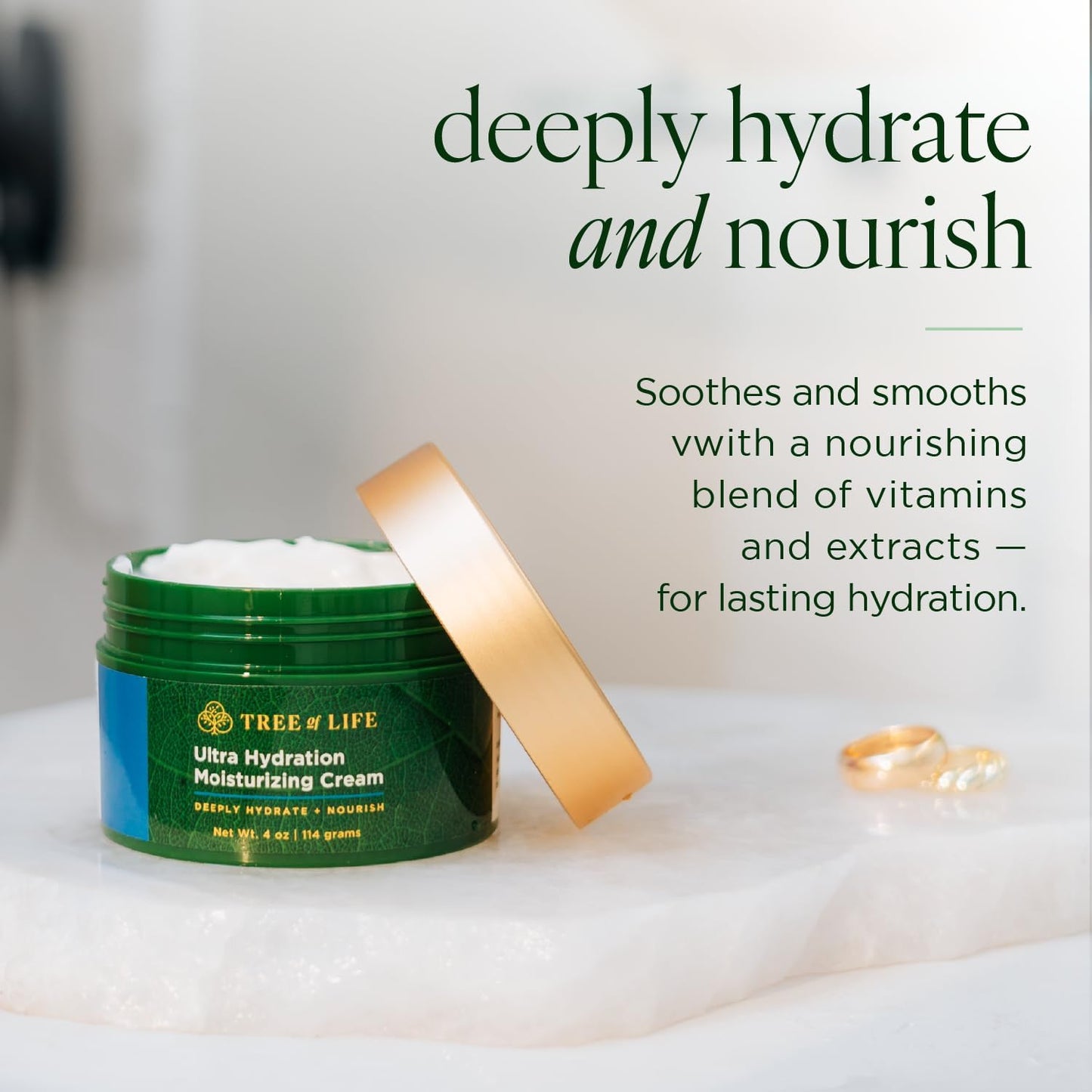 Tree of Life Beauty Moisturizer, Ultra Hydration Face Cream - Hydrating Face Lotion, Reduces Dark Spots - Dermatologist-Tested for Dry Sensitive Skin - with Botanical Hyaluronic Acid - 4 Fl Oz