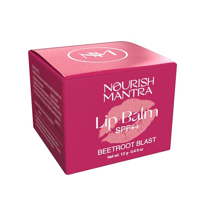 Nourish Mantra Beetroot Blast Lip Balm with SPF | Made with Olive oil, Shea Butter, Vitamin E and Avocado Oil | For Dry, Chapped & Dark Lips | Best for Both Women and Men | 12g (Pack of 3, Beetroot)