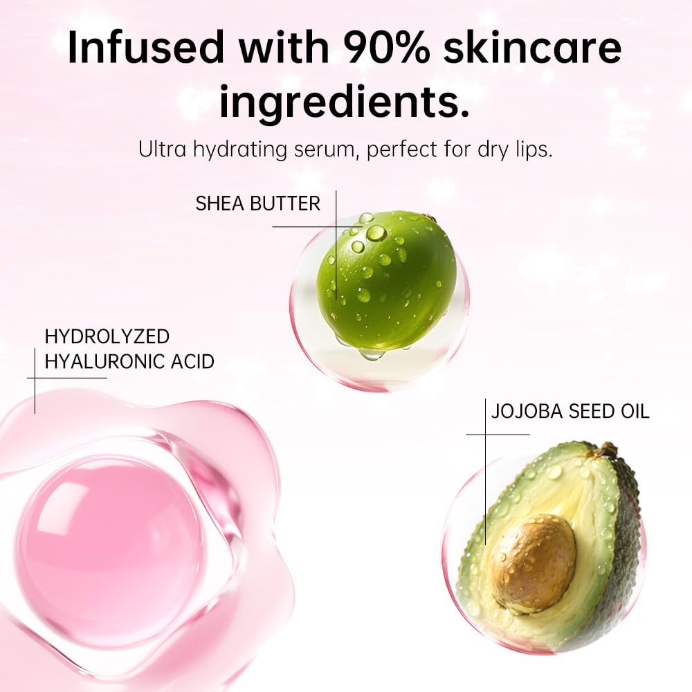 CATKIN Lip Plumper Gloss, Tinted Lip Serum with Hyaluronic Acid & Jojoba Oil, Non-sticky Volumizing Hydrating Formula for a High Shine Maximum 3D Look, Plump & Soft Lips 0.12 Fl Oz-C10 Amethyst Planet