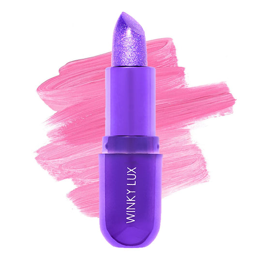 Winky Lux Amethyst Glimmer Balm – Nourishing pH Lip Balm with Color Changing Tint, Hydrating Ceramides Soften Lips, Coconut Scent