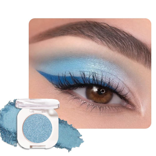 Single Matte Eye Shadow Palette Makeup, Sky Blue Eyeshadow for Women Halloween Birthday Party Wear, Monochrome Eye Shadow Makeup, Pigmented Waterproof Sombras Para Ojos, 32