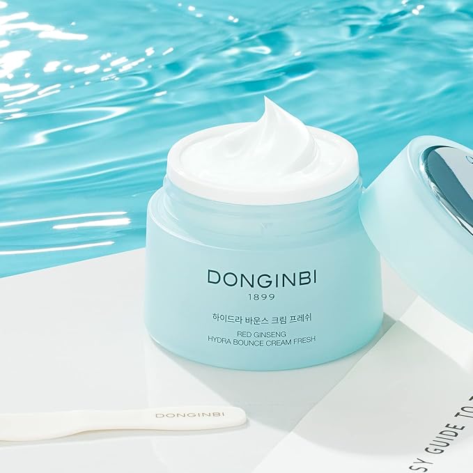 Donginbi Korean Face Moisturizer Red Ginseng Hydra Bounce Cream Fresh, Korean Red Ginseng Skin Moisturizing Face Cream for Dry and Oil Skin Moisturizing Cream- 0.84Oz