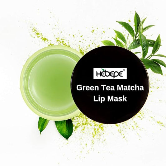 Green Tea Matcha Lip Sleeping Mask Overnight with Applicator, Dry Lips Treatment with Coconut Oil, Vitamin E, Fig Extract, Orchid, and Shea Butter, Moisturizer for Dry, Chapped, Cracked Lips