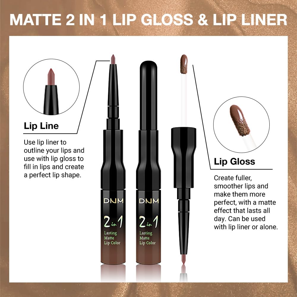 evpct 1Pcs True Nude Matte Lip Liner & Liquid Lipstick Stain Makeup Set for Women, Nude Lip Liner Stain Long Lasting Waterproof Smudge Proof, Cruelty Free Liquid Lip Stick Makeup 24 hours originales