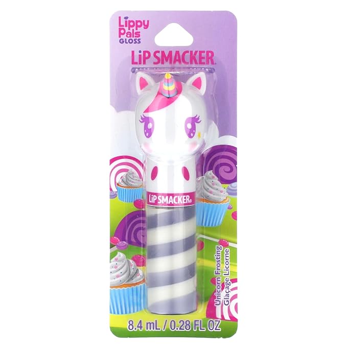 Lip Smacker Lippy Pals Swirls Unicorn, Flavored Moisturizing & Smoothing Soft Shine Lip Balm, Hydrating & Protecting Fun Tasty Glossy Finish, Cruelty-Free & Vegan - Unicorn Frosting