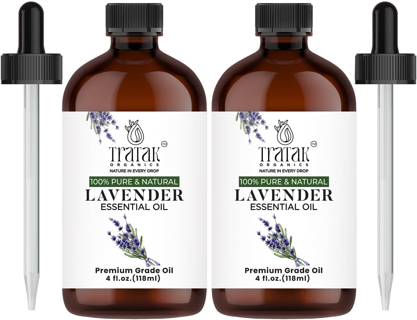 Lavender Essential Oil with Premium Dropper - Undiluted Essential Oil for Diffuser & Aromatherapy - Lavender Oil, Huge 4 fl oz (Pack of 2)