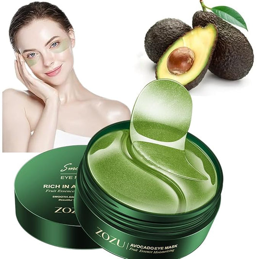Eye Mask 60 Pcs, Under Eye Patches for Dark Circles and Puffiness, Lighten Fine Lines and Eye Bags,Water Replenishing Eye Treatment Mask (Avocado Eye Mask)