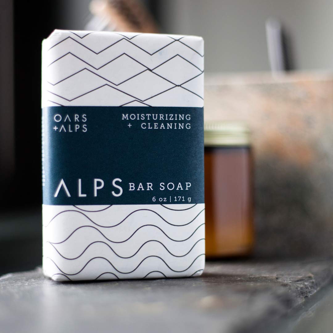 Oars + Alps Moisturizing Men's Bar Soap, Dermatologist Tested and Made with Clean Ingredients, Travel Size, 6 Pack, 6 Oz Each