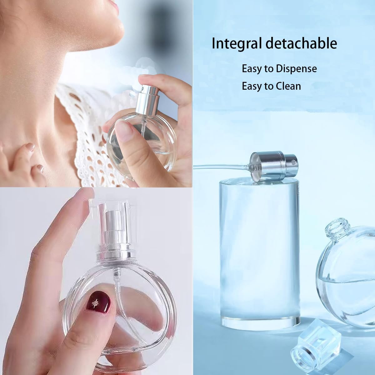 3 Pcs Perfume Bottle Atomizers,1 oz Refillable Fine Mist Sprayer Empty Fragrance Bottles Portable Travel Perfume Dispenser Containers for Essential Oil perfumery(30ml)