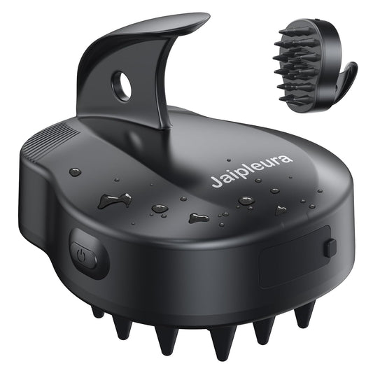 Electric Scalp Massager Hair Growth Brush with Soft Silicone Bristles,Head Scalp Massager for Relax,3-Level Vibration,IPX6 Waterproof for Hair Growth & Dandruff Removal Mothers Day Gifts(Black)