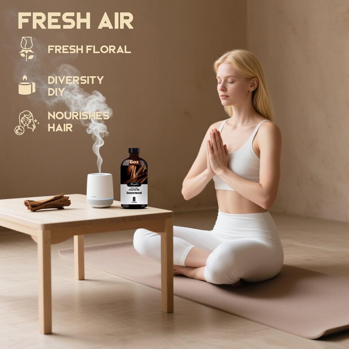 Sandalwood Fragrance Oil-Sandalwood Essential Oil 8.33oz (250ml)-100% Pure Natural Scent for Diffusers, Candles, Soap Making & Aromatherapy-Relaxing Home & Gift Essential Oil for Bath, Massage