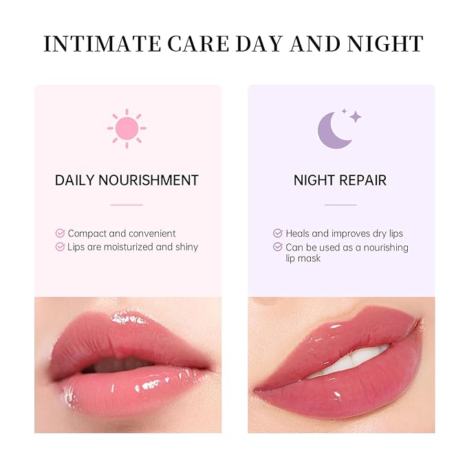 Moisturizing Lip Balm Butter for Dry Cracked Lips,Day/Night Hydrating Lip Mask, Ultra-Nourishing Lip Care Moisturizer for Soft, Smooth and Supple Lips (Vanilla Beige)