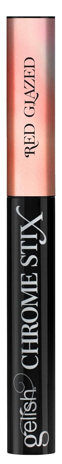 Gelish Chrome Stix, Chrome Nail Powder, Nail Art for Stunning Metallic Finish, Long-Lasting, Easy Application, Perfect for Professional and At-Home Use (Red Glazed, 0.5g)