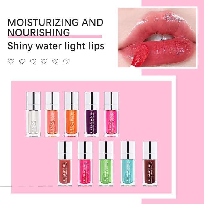 Hydrating Lip Glow Oil, Moisturizing Lip Glow Oil, Nourishing Glossy Transparent Lip Oil, Plumping Lip Oil, Lip Balm, Non-sticky Tinted Toot Lip Balm for Lip Care (PURPLE) 0.2 OZ