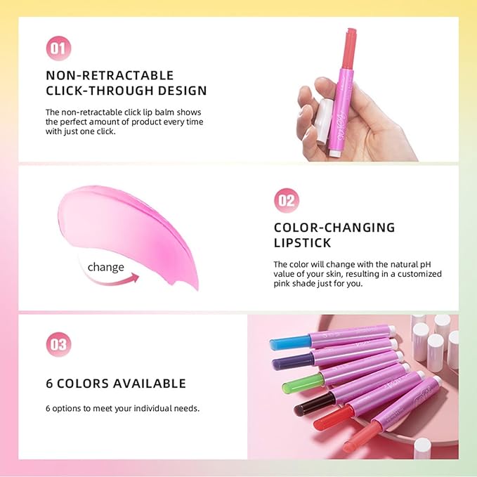 MAEPEOR Tinted Lip Balm 6 Colors Moisturizing Lip Balm Hydrating Changing Lip Gloss for Lip Care and Dry Lip (03 Honeysuckle)