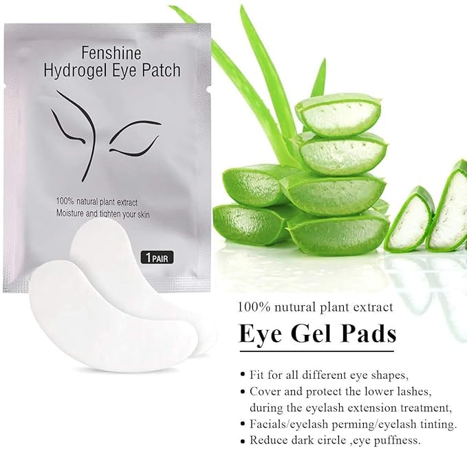 Fenshine 100 Pairs Eyelash Extension Eye Pads Lint Free Hydrogel Eye Patches Professional Under Eye Gel Pads for Lash Extensions Supplies (100 Pairs) …