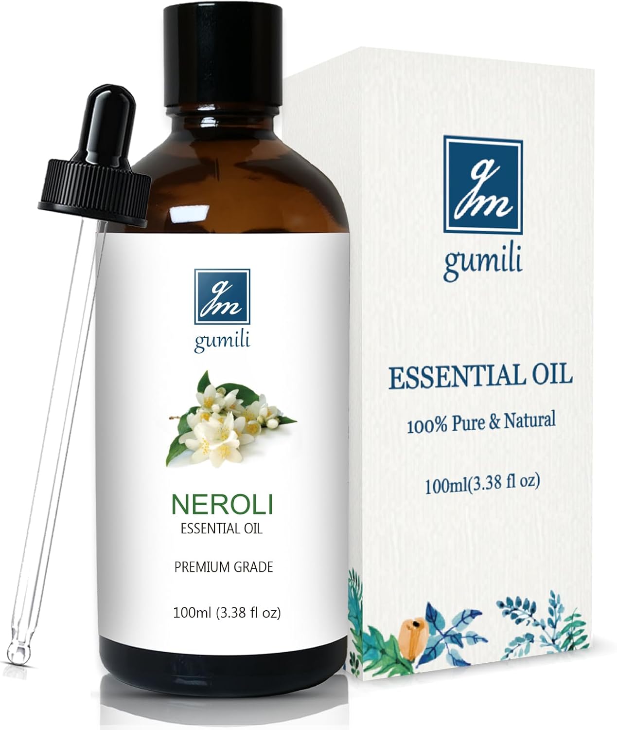 Neroli Essential Oil, Pure Neroli Oil for Diffuser - 3.38 Fl Oz 100ml