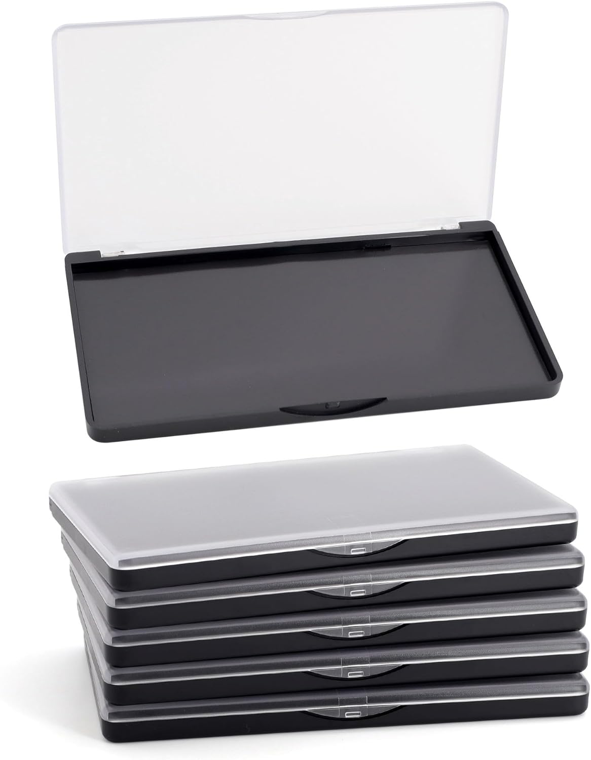 Magnetic Makeup Palette with Frosted Clear Top, 5 Pack Empty Eyeshadow Palettes depots Travel Storage Box for DIY Cosmetics Bronzer Highlights Powder (Small Palette - 5.5" x 3.1")