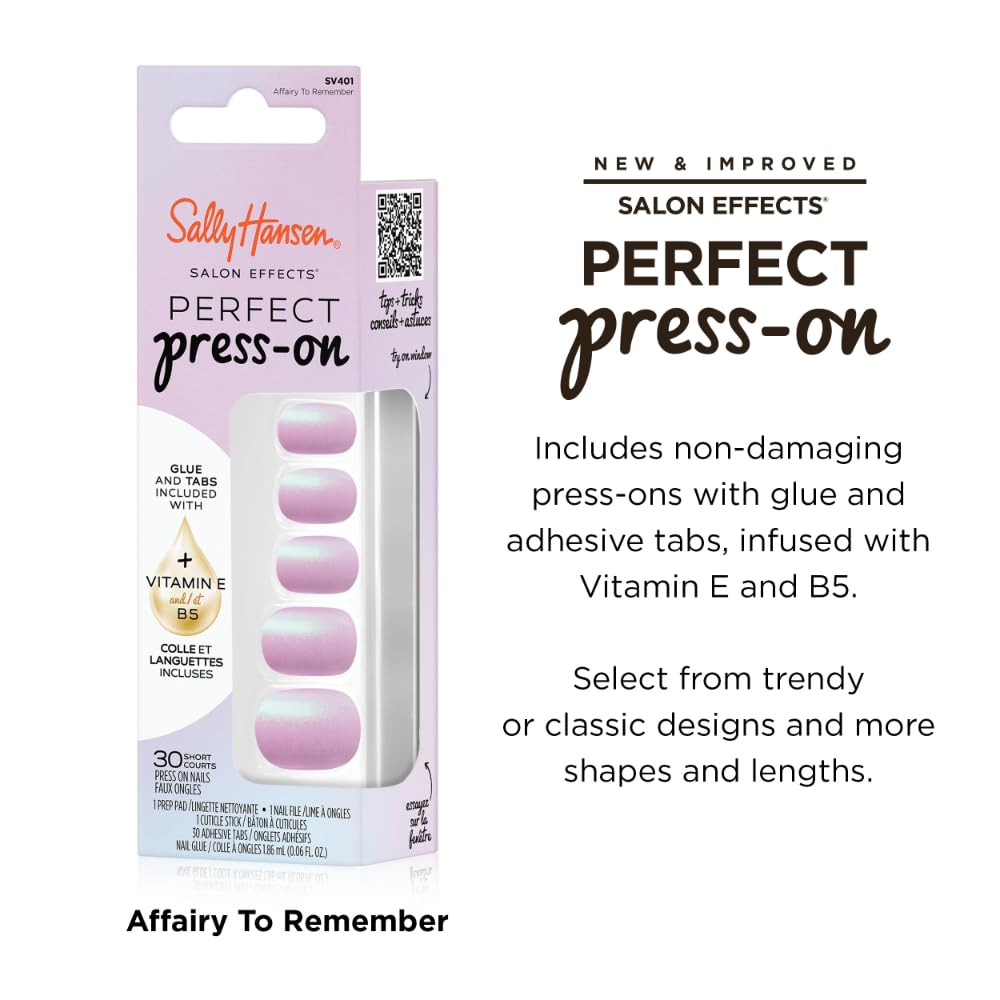 Sally Hansen Instant Cuticle Remover & Affairy to Remember Salon Effects Perfect Press-On Nails Kit