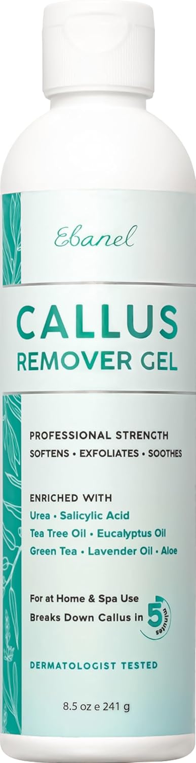 Ebanel Professional Callus Remover for Feet with 20% Urea, Epsom Salt, Salicylic Acid, Glycolic Acid, Heel Toe Foot Callus Remover Gel Peel Exfoliator Dead Skin Removal for Feet, Cracked Heel Repair